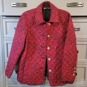 Chico's animal print quilted jacket